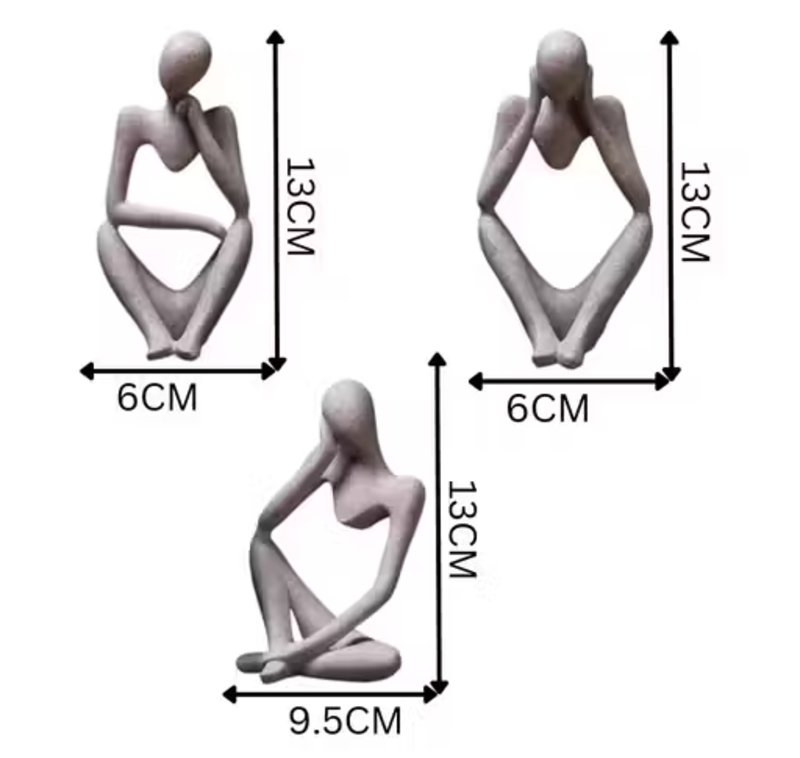 Thinker Statues Set of 3 - Image 2